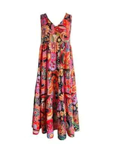 WOMENS DRESS HIPPY BOHO SIZE 12/14 VGC 'FREE POSTAGE' - Picture 1 of 2