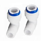Pair of Elbow QC Connector Reduction Push Fit 3/8"x1/4" Thread For Water Filters