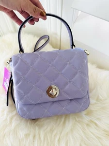 NWT Kate Spade Natalia Quilted Square Leather Crossbody Bag Lilac Frost $379 - Picture 1 of 10
