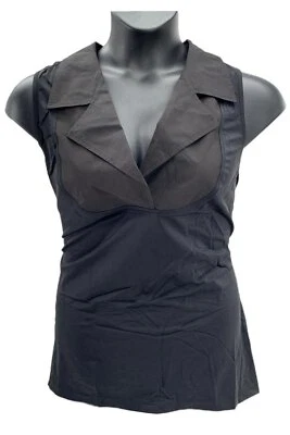 Kathleen Kirkwood Dictrac-Ease Notch Collar Top Black - Image 1 of 3