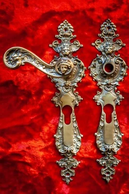 Löwe Türdrücker Türbeschläge Türgriff 290x70 PZ72mm aus Massiv Messing #K1PATPZ - Bild 1 von 4