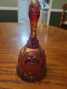 1975 Carnival Glass Madonna Bell Red Iridescent Excellent Vintage Great Cond. - Picture 1 of 5