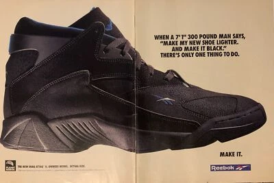1993 Shaq Attaq II Reebok Shoe PRINT AD Shaquille O’Neal Planet Reebok VTG 1990s - Image 1 of 4
