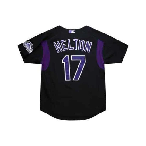 Colorado Rockies Todd Helton Mitchell & Ness Black 2003 Authentic Mesh BP Jersey Cover