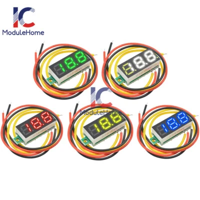 MARKENLOS 10PCS Mini DC0-100V 0.28Inch 3-Digital Voltmeter LED Voltage Panel Meter 3 Wire
