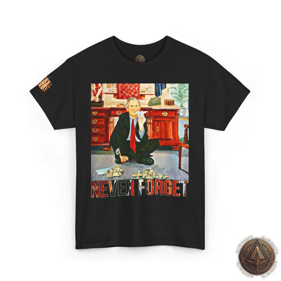 Camiseta de Conspiración George W. Bush 11/09, Camisa de Pintura al Óleo Aviones de Papel, Nunca Olvides Foto 1 de 1