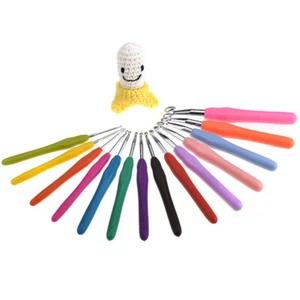 Kit de agujas de tejer ganchillo de aluminio multicolor mango suave suéter ╲ - Imagen 1 de 12