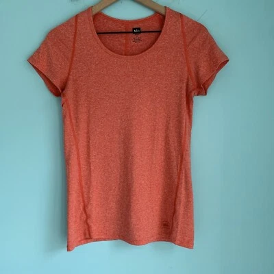 Camiseta REI FEMININA S laranja desempenho trilha corrida caminhada manga curta UPF 50 - Imagem 1 de 4