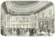 The new state supper room, Buckingham Palace. London 1857 ILN full page print