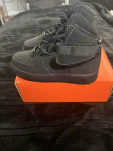 Size 4 - Nike Air Force 1 High Boot 2020 Triple Black - Picture 1 of 3