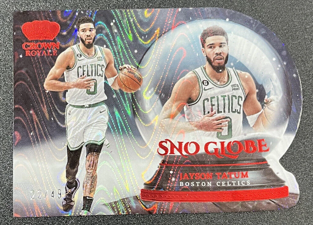 2022-23 Panini Crown Royale Basketball Sno Globe Jayson Tatum Red Swirl 22/49
