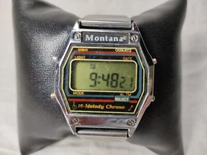 MONTANA Electronic Vintage Wristwatch 16 melody alarms chronometer 1980s - Picture 1 of 15