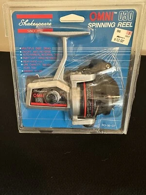 Carrete giratorio Shakespeare Omni 030 1985 embalaje original NUEVO Foto 1 de 2