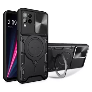 For Revvl 6 Pro 5G Case Protective Cover Shockproof Magnetic Ring Holder Black - Picture 1 of 1