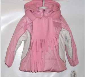 Rothschild Girls Hooded Colorblock Winter Jacket Parka & Fleece Scarf S/4 NWT - Picture 1 of 3