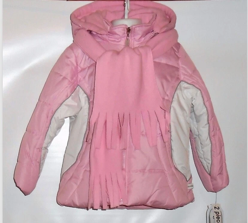 Rothschild Girls Hooded Colorblock Winter Jacket Parka & Fleece Scarf S/4 NWT - Image 1 of 3
