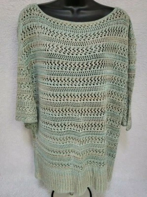 Camisa suéter blusa Dressbarn para mujer talla 2X azul marrón blanco a rayas Foto 1 de 4