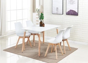 1 Set of 2/4 Tulip Dining Chairs Designer Chairs Wooden Home Office Kitchen . - Picture 1 of 40