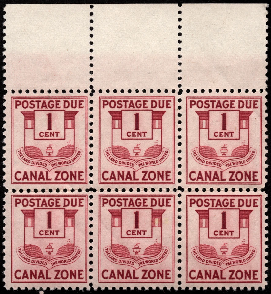 Canal Zone Stamp Scott # J25 Block Mint - 1 Cent Red Violet Postage Due Issue - Image 1 of 1