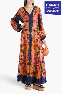 RRP€1280 ZIMMERMANN Acadian Silk Maxi Dress AU0 US4 UK8 S Paisley Print Slit - Picture 1 of 6
