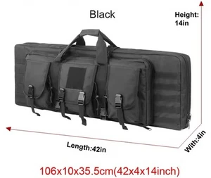 LQARMY 42" Tactical Double Rifle Case Schwarz Neu - Bild 1 von 1