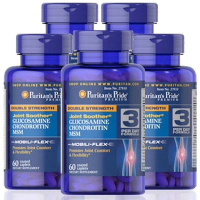 Puritan's Doble Fuerza Glucosamina y Msm ¿Comparar A Osteo Bi-Flex 5 X 60 Tapas - Imagen 1 de 2