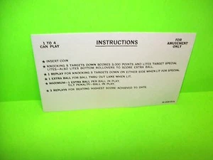 NIGHT RIDER Original Juego Pinball Pinball Máquina Tarjeta de Instrucción #2 - Imagen 1 de 2