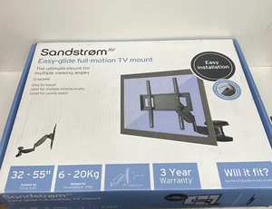 SANDSTROM Easy Glide SFMGM18 Full Motion 32-55 TV Bracket Wall Mount Tilt Swivel - Picture 1 of 4