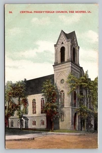 Postcard Central Presbyterian Church Exterior View Des Moines Iowa IA Unposted - Picture 1 of 2