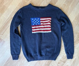 El Corte Ingles Kids Collection Cotton American Flag Kit Sweater Navy Sz 13/14 - Picture 1 of 3
