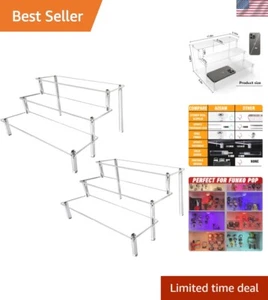 Acrylic Display Risers 3 Tier Clear Shelf Stands for Cosmetics Figurines Orga... - Picture 1 of 11