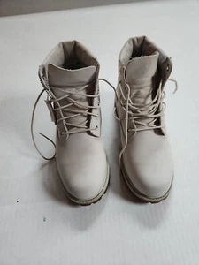Timberland Hommes A180A  Boots Girls  Size 5 Gray Lace-Up Nubuck Leather - Picture 1 of 12