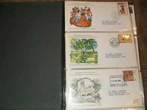 signed dated 1976 int'l official cancelled card postage stamp collection folder - Picture 1 of 6