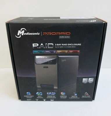 Mediasonic Proraid 2-Bay Raid Enclosure HUR3-SU3S3, New & Factory Sealed - Image 1 of 4