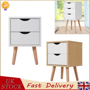 Modern 2/3 Drawer Wooden Bedroom Bedside Cabinet Furniture Nightstand Side Table - Picture 1 of 34