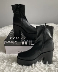 Wild Diva Lounge Women's Poland Ankle Boots Size 7.5 Black Faux Leather NEW - Picture 1 of 7