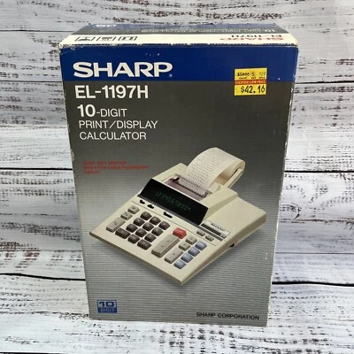 Sharp EL-1197H 10 Digit Printer/Display Calculator Deluxe Used 1 Time! - Image 1 of 4