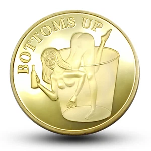 Moneda de oro de abajo hacia arriba frotar para buena suerte sexy desafío niñas - Imagen 1 de 12