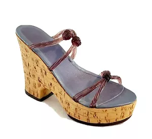 JUST THE RIGHT SHOE CORK WEDGE 25093 MINIATURE COLLECTABLES - Picture 1 of 6