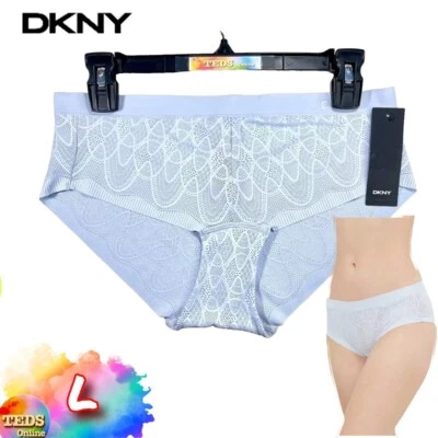 Nuevo con etiquetas DKNY Mujer L Encaje Comfort Hipster DK8083 Azul $22 Foto 1 de 4