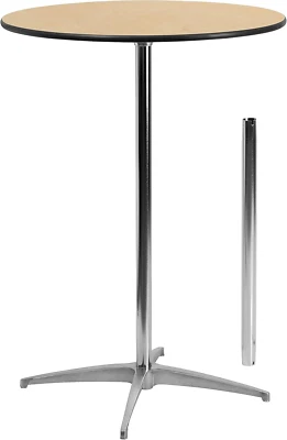 Mesa de cóctel Lars redonda de madera de 30"" con columnas de 30"" y 42", madera ajustable Foto 1 de 4