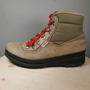 Raichle Women’s Hiking Boot 8 Beige Red Leather Outdoor Vibram Waterproof Swiss