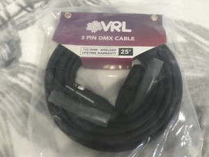 Elite Core VRL 3-Pin DMX 25' ft Pro-Lighting Shielded Cables LED-Data Low Capaci - Picture 1 of 6