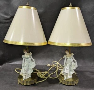 2 x Royal Doulton Figurine, Brass Based Table Lamps - Picture 1 of 10