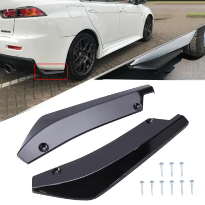 For Mitsubishi Lancer EVOJDM Gloss Black Rear Bumper Canard Splitter Wrap Lip - Imagem 1 de 4