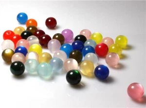 50 RESIN ACRYLIC CAT EYE BEADS 8mm MIXED COLOUR TOP QUALITY ACR105 - Picture 1 of 2