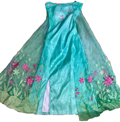 Vestido Disney Frozen I & II Calidad Elsa Hasta el Suelo con Capa Niñas Talla 8-12 Foto 1 de 4