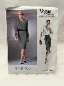 New Vogue 1838 Bill Blass Jacket Skirt Blouse Suit Vintage Sewing Pattern sz 16 - Picture 1 of 3