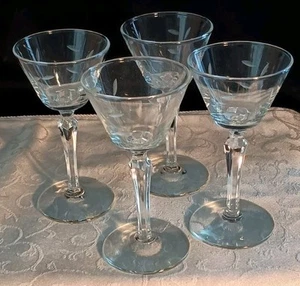 6 Mid Century Modern Windswept Crystal Liquor Cocktail Glasses-Perfect! - Picture 1 of 2
