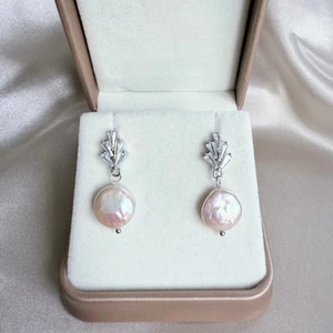 Platinum Plated art deco Pearl wedding bridal Jewellery Earrings Gift for her - Picture 1 of 8